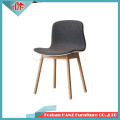 Half Cover Fabric Home Furniture Plastic with Solid Wood Leg Dining Chair